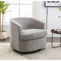 Ivy Bronx Swivel Barrel Chair, Comfy Round Accent Sofa Chair for Living Room