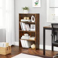 Millwood Pines 4-Tier Open Bookcase with Adjustable Storage Shelves