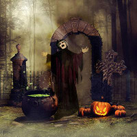 The Holiday Aisle® Life-Size Animatronic Witch, Indoor/Outdoor Halloween Decoration, Light-Up Colourful Eyes, Poseable,