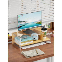 Everly Quinn Office Desktop Storage Shelf, Laptop Stand Holder