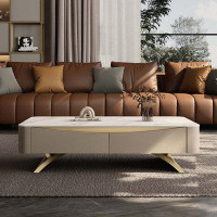 Fortuna Femme 54.33" White  + Manufactured Wood Rectangular Coffee Table