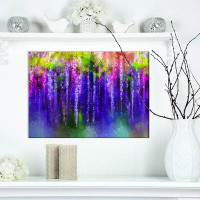 Made in Canada - East Urban Home Floral 'Spring Purple Flowers Wisteria Tree in Blossom' Graphic Art Print on Wrapped Ca