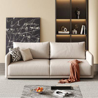 Crafts Design Trade 86.61" Khaki Genuine Leather Modular Sofa cushion couch