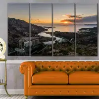 Design Art 'Ezaro Panorama Galicia Spain' Photographic Print Multi-Piece Image on Canvas