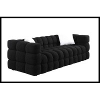 Everly Quinn 84.3 Length ,35.83" Deepth ,Human Body Structure For USA People,  Marshmallow Sofa,Boucle Sofa ,White Color