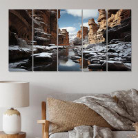 Millwood Pines Canyon Winter Legacy - Landscapes Wall Art Living Room - 5 Equal Panels