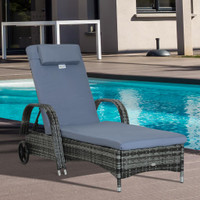 Chaise Lounge 78.75" x 28.75" x 40.5" Mixed Grey and Grey