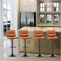 Hokku Designs Garnieta Adjustable Barstool,Swivel Barstool Chairs with High Back, Pub Kitchen Counter Height Stool