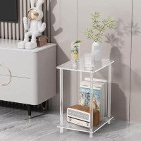 Wrought Studio Acrylic Side Table, Clear End Table For Living Room, Modern Nightstand Easy Assembly, 15.75" L X 11.81" W