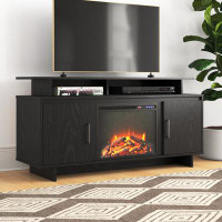 Mercury Row Preiss TV Stand for TVs up to 74" with Electric Fireplace Included