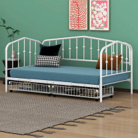 August Grove Brackely Twin Size Stylish Metal Daybed with 2 Drawers