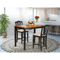Charlton Home Socha 4 - Person Counter Height Rubberwood Solid Wood Dining Set