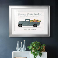 August Grove Fresh Sunflowers Truck-FramedFramed Print W Beveled Matt and Glass