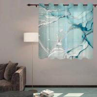 Wrought Studio Window Curtains , 2 Panels Drapes Grommet Curtains For Living Room,Bedroom,Sliding Doors Marblefly8492