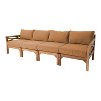 Willow Creek Designs Monterey Teak Outdoor Deluxe Sofa with Sunbrella Cushions