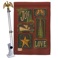 Breeze Decor Joy And Love - Impressions Decorative Aluminum Pole & Bracket House Flag Set HS114184-BO-02