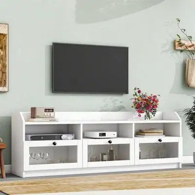 Ivy Bronx Sleek & Modern Design TV Stand With Acrylic Board Door, Chic Elegant Media Console For Tvs Up To 65", Ample St