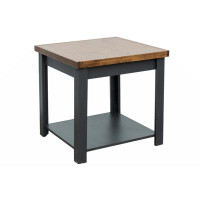 17 Stories Bridgevine Home Ocilla 24 Inch Side Table, No Assembly Required, Black And Whiskey Finish