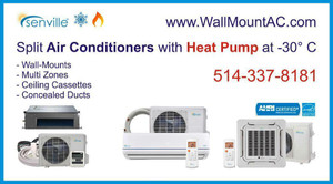 Heat Pump ( -30 C)  with Air Conditioner Wall Mount Mini Split inverter Senville Aura WiFi Canada Preview