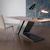 Recon Furniture 51.18" Brown Creativity Solid Wood Rectangular Desk