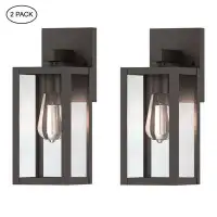 17 Stories Lya Outdoor Wall Light with Brown Finish