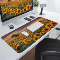 August Grove Desk Mat,Gaming Mouse Pad,Computer Keyboard Mouse Mat Desk Non-Slip Rubber Base Mousepad With Stitched Edge