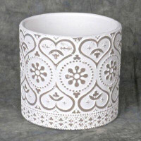 Ophelia & Co. Clyburn Lace Drawing Ceramic Pot Planter