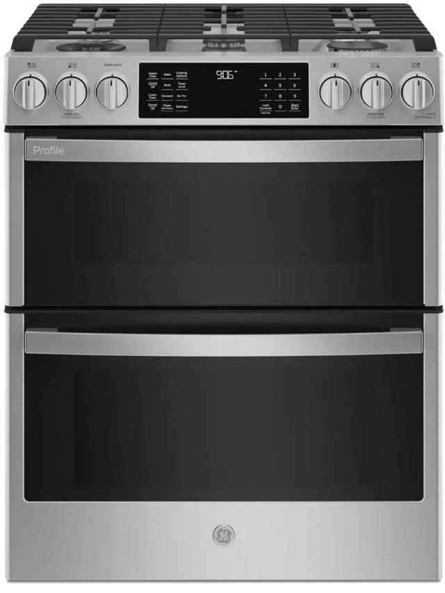 GE Profile PCGS960YPFS 30 Slide In Double Oven Gas Range Air Fry &amp; Wi-Fi Enabled Stainless Steel color in Stoves, Ovens & Ranges in Markham / York Region - Image 2