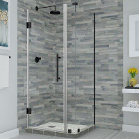 Aston Bromley Frameless 34.25" x 72" Rectangle Hinged Shower Enclosure
