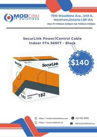 SecurLink Power/Control Cable Indoor FT4 500FT Black For SALE!!!