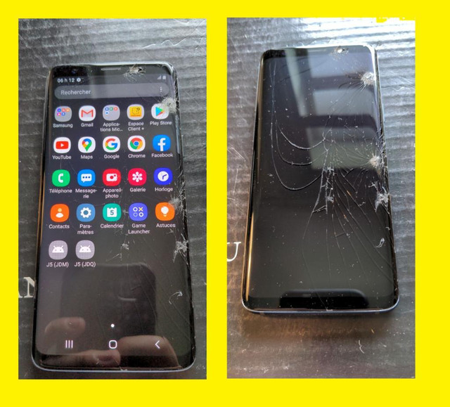 FISSUREE MAIS 100% FONCTIONELLE 100% WORKING EVEN IF CRACKED SAMSUNG GALAXY S9 SM-G960 UNLOCKED/DEBLOQUE ANDROID WIFI in Cell Phones in City of Montréal