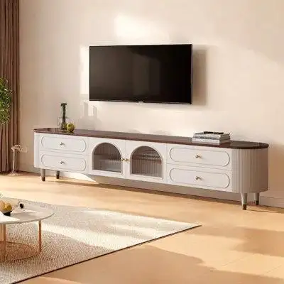 EXCEEB Large capacity solid wood TV cabinet.