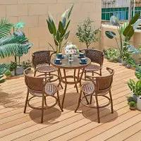 Wildon Home® Rattan patio table and chair combination