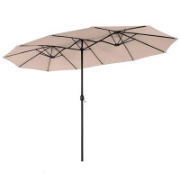 Ivy Bronx Lucania 15' x 8.7' Double Sided Market Patio Umbrella