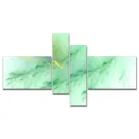 East Urban Home 'Light Green Veins of Marble' Graphic Art Print Multi-Piece Image on Canvas