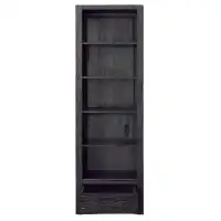 Hokku Designs Mayford 87" Tall Teak Bookcase, Black