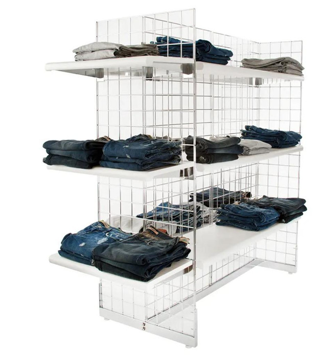 H-UNIT/GONDOLA/ GRID PANELS/ 4 SIDED PANELS FOR DISPLAYING FOR CLOTHING & SHELVING/ WHITE, BLACK OR CHROME in Other in Ontario