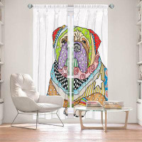 East Urban Home Lined Window Curtains 2-panel Set for Window Size by Marley Ungaro - Bull Mastiff White