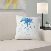 Made in Canada - East Urban Home Animal Jellyfish Watercolor Pillow