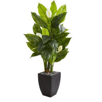 Charlton Home 63" Artificial Banana Leaf Plant in Planter