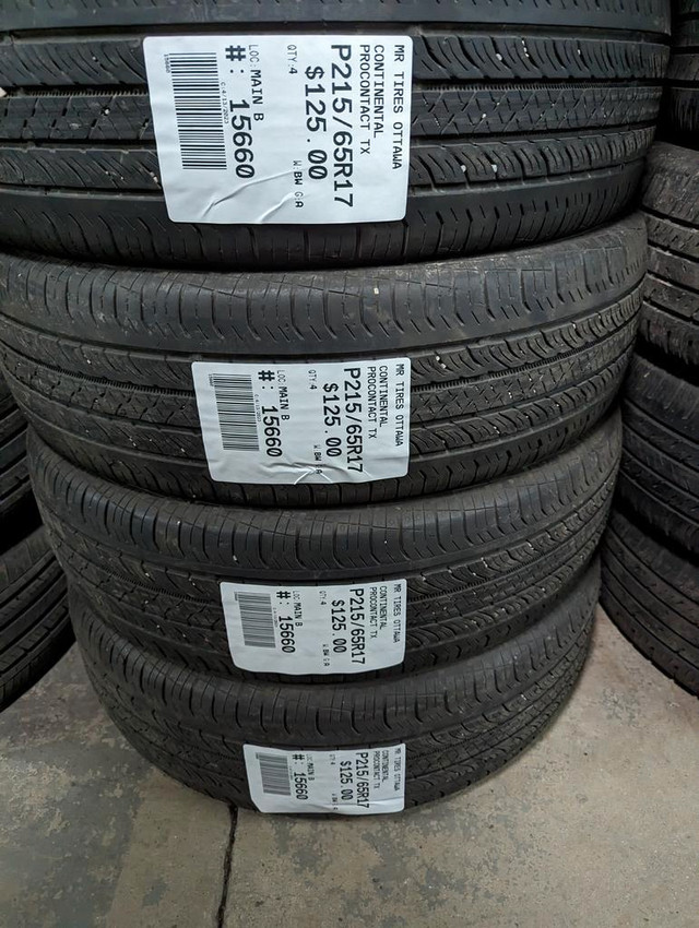 P215/65R17  215/65/17  CONTINENTAL PROCONTACT TX ( all season summer tires ) TAG # 15660 in Tires & Rims in Ottawa
