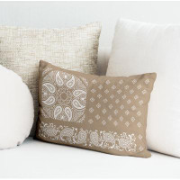 ULLI HOME Jade Paisley  Indoor/Outdoor Square Pillow