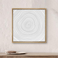 wall26 Twisting Spiral Line Art Abstract Plants Minimalism Rustic Colourful Black and White - Floater Frame Print on Can