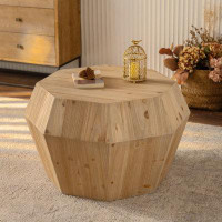 Union Rustic Octagonal Wooden Coffee Table