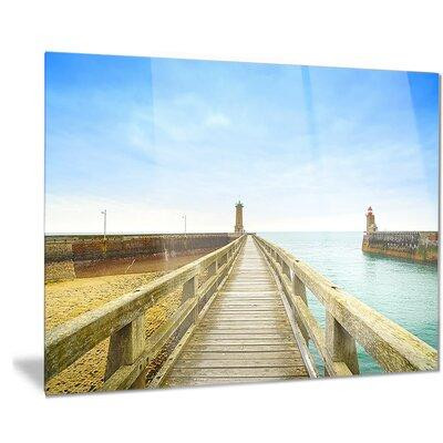 Design Art Metal 'Pier and Lighthouse France' Photographic Print in Arts & Collectibles