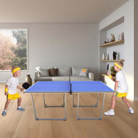 WOBON 6ft Table Tennis Table Foldablewith Net,2 Table Tennis Paddles and 3 Balls