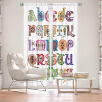East Urban Home Lined Window Curtains 2-panel Set for Window Size 40" x 52" Marley Ungaro - Royal Whimsies Alphabet