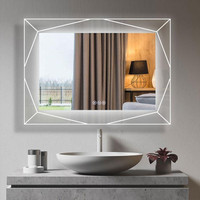 48 x 36 Inch LED Bathroom Mirror w Touch Button, Bluetooth Speaker, Tri-Color Lights, Anti-fog, Dimmable, Vert/Horiz