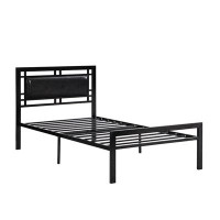 Ebern Designs Twin Size Metal Bed Sturdy System Metal Bed Frame
