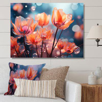 Design Art Beautiful Colourful Tulip Flowers I - Tulips Canvas Art Print